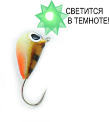 Мормышки фирмы lambinen. Расцветка RG12(светящаяся)