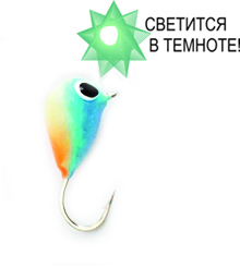 Мормышки фирмы lambinen. Расцветка RG8(светящаяся)